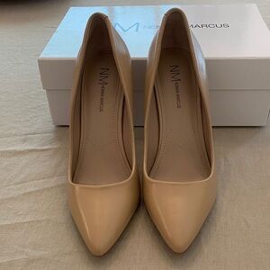 Neiman Marcus Prestige Nude-LE Leather Heels
